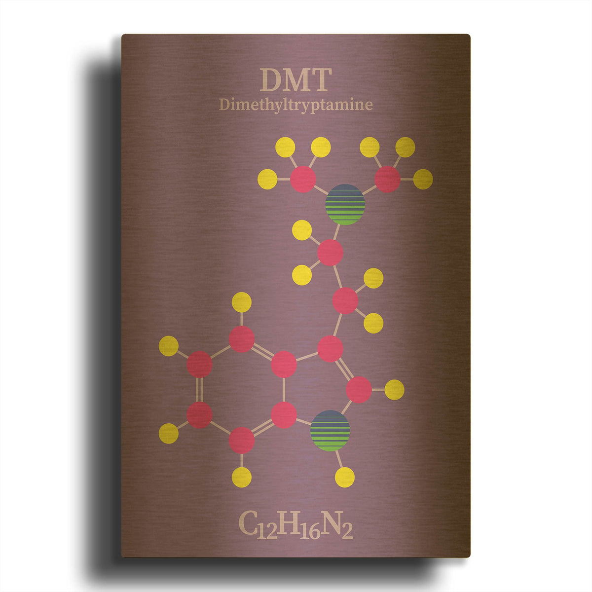 'DMT Molecule' By Maxim Gold Metal Wall Art