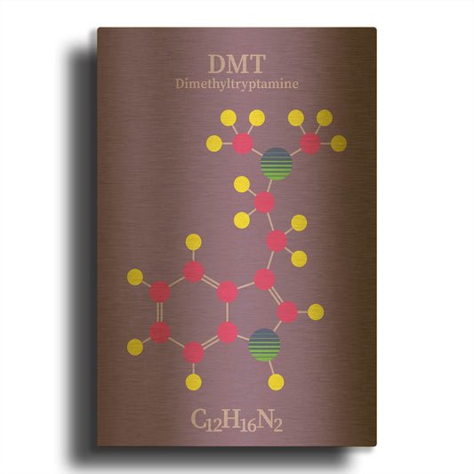 'DMT Molecule' By Maxim Gold Metal Wall Art