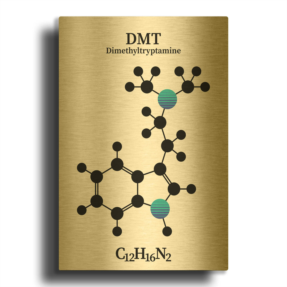 'DMT Molecule 2' By Maxim Gold Metal Wall Art