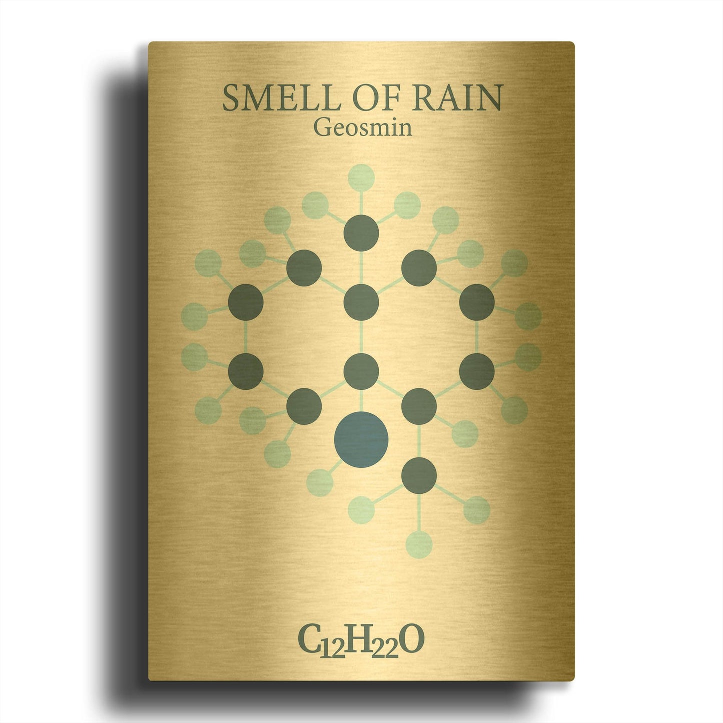 'Smell Of Rain Molecule' By Maxim Gold Metal Wall Art