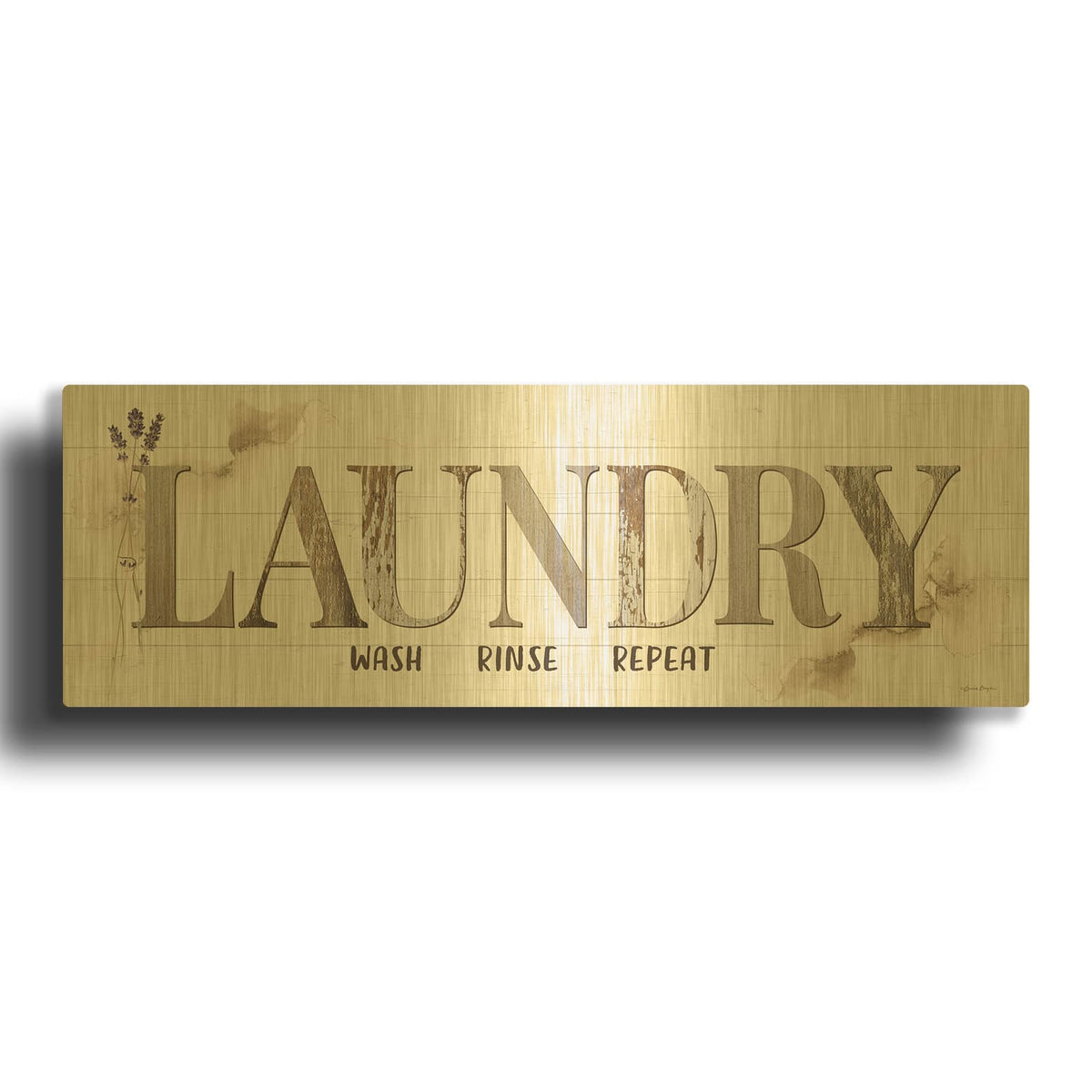 'Laundry' By Susie Boyer Gold Metal Wall Art