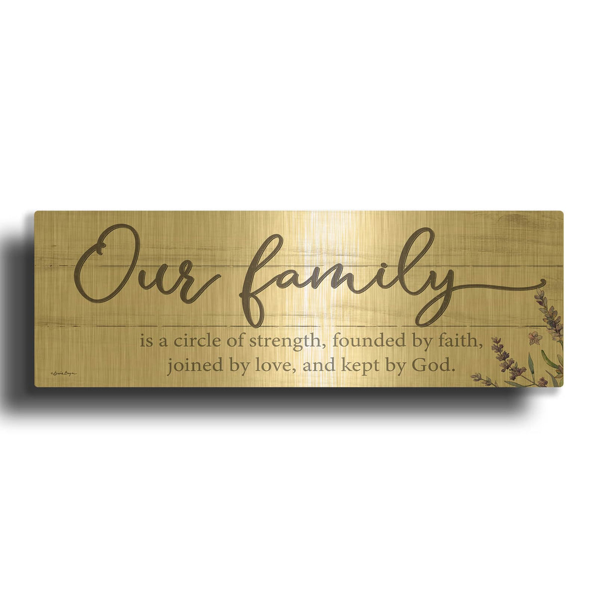 'Our Family' By Susie Boyer Gold Metal Wall Art