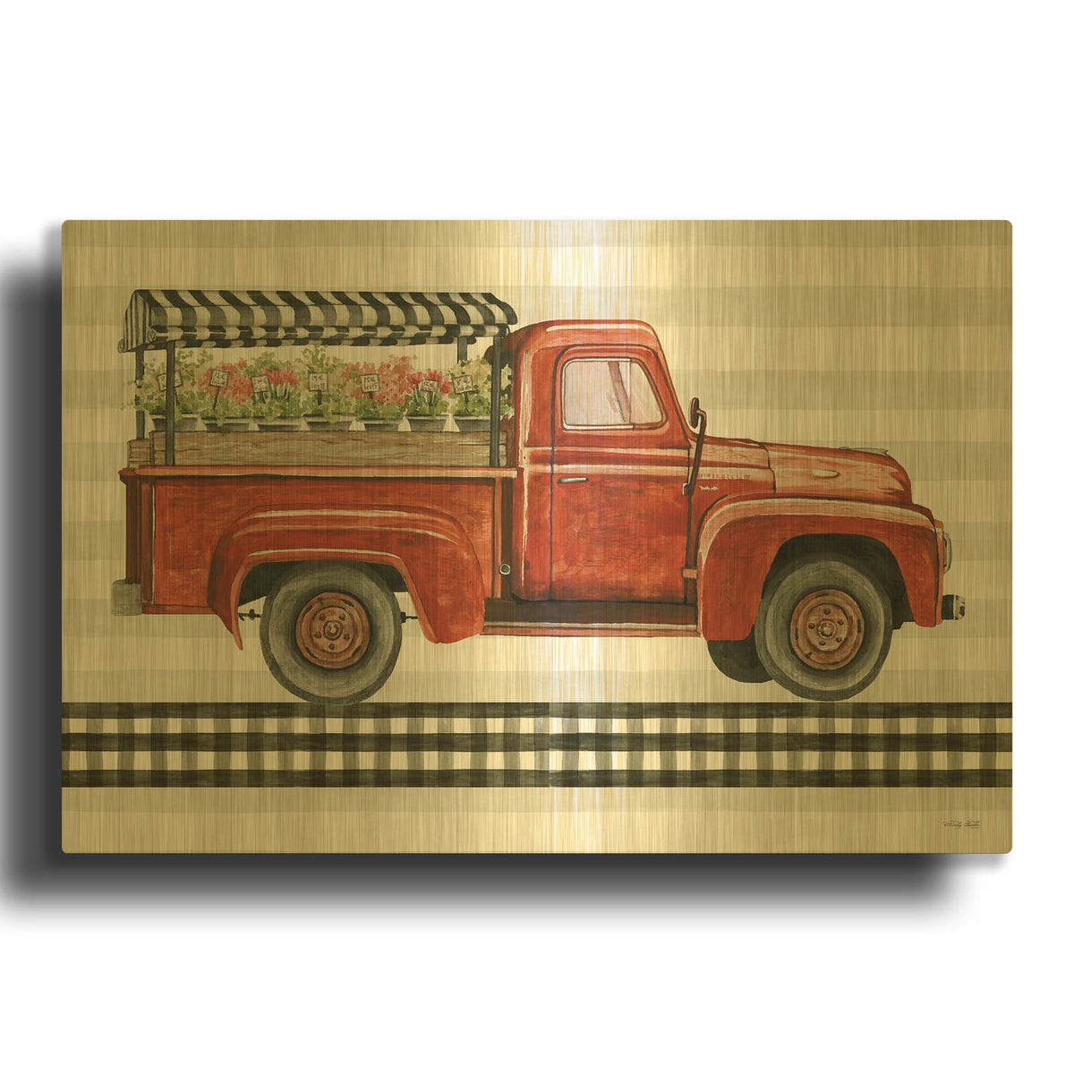 'Fresh Flowers for You' By Cindy Jacobs Gold Metal Wall Art
