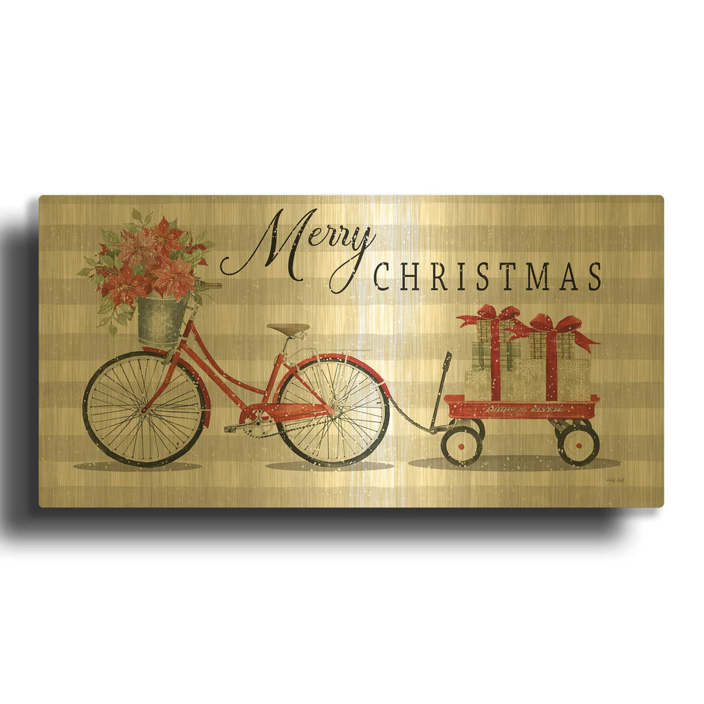 'Christmas Delivery II' By Cindy Jacobs Gold Metal Wall Art