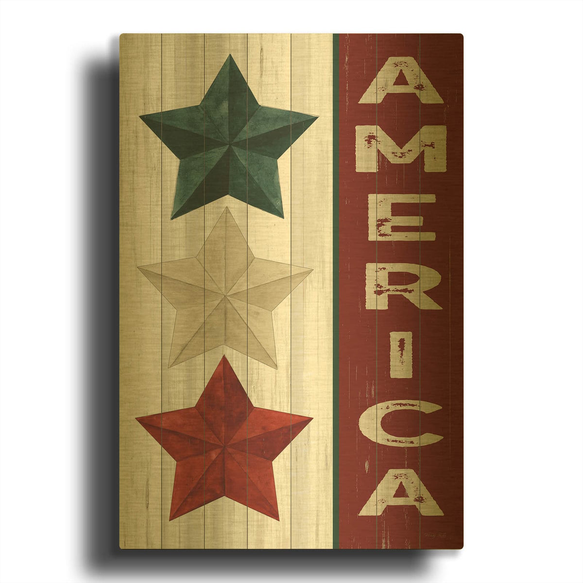 'America' By Cindy Jacobs Gold Metal Wall Art
