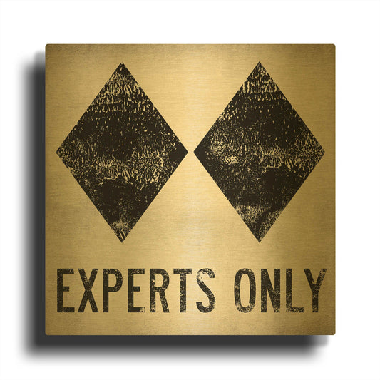 'Experts Only White' By Ryan Fowler Gold Metal Wall Art