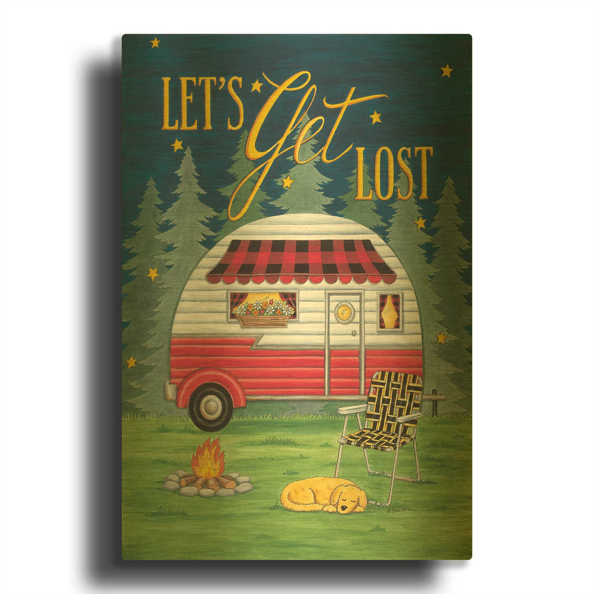 'Let' By Deb Strain Gold Metal Wall Art