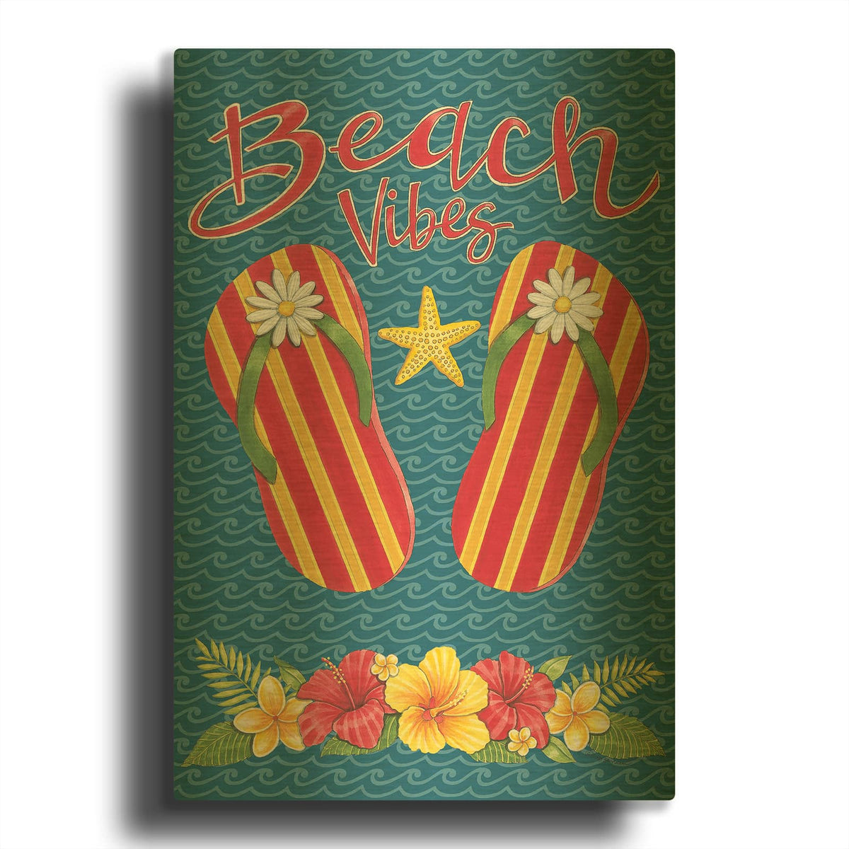 'Beach Vibes' By Deb Strain Gold Metal Wall Art