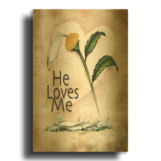 'He Loves Me' By Ed Wargo Gold Metal Wall Art