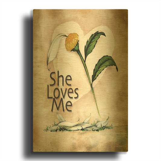 'She Loves Me' By Ed Wargo Gold Metal Wall Art