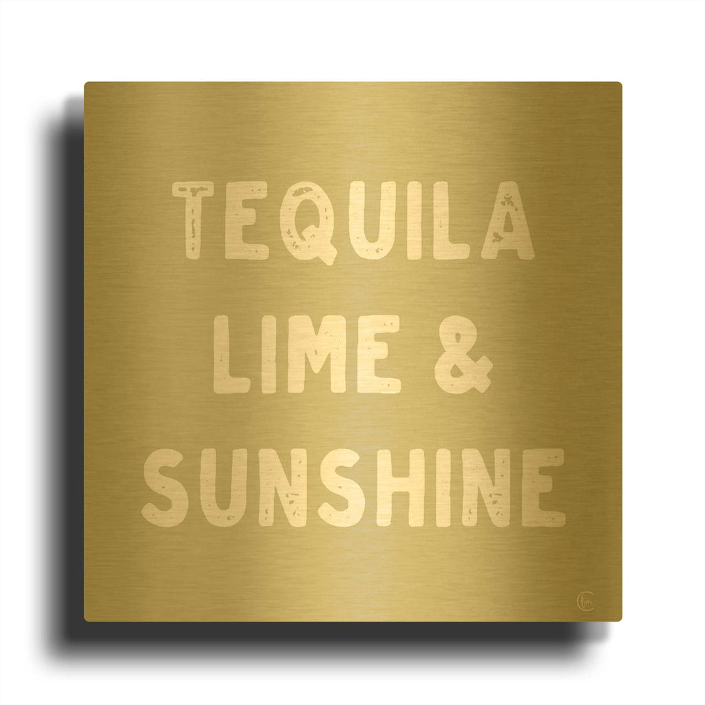 'Tequila, Lime & Sunshine' By Fearfully Made Gold Metal Wall Art