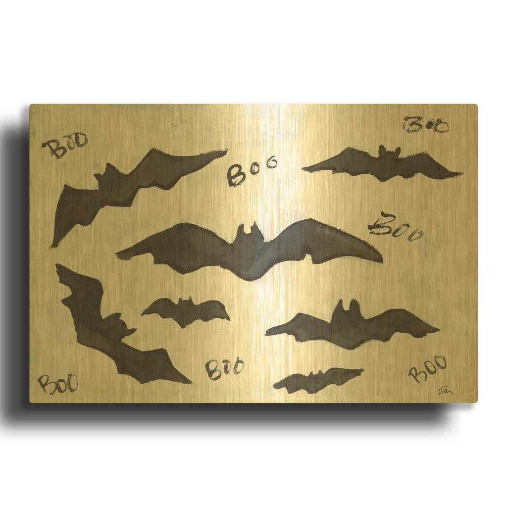 'Boo Bats' By Cindy Jacobs Gold Metal Wall Art