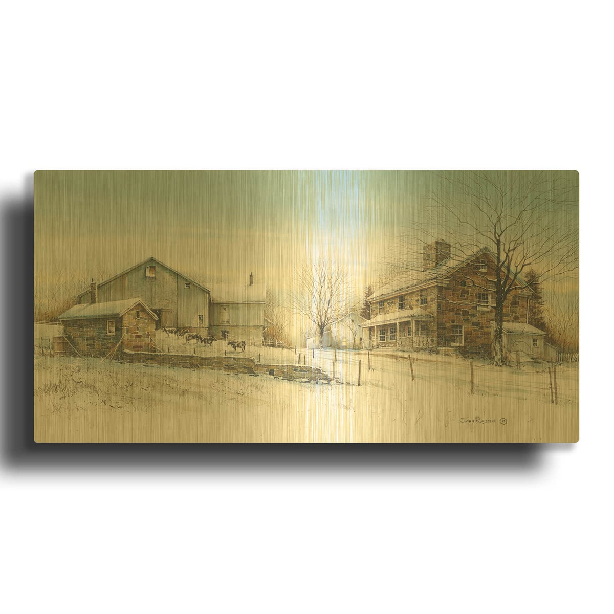 'February Morning' By John Rossini Gold Metal Wall Art