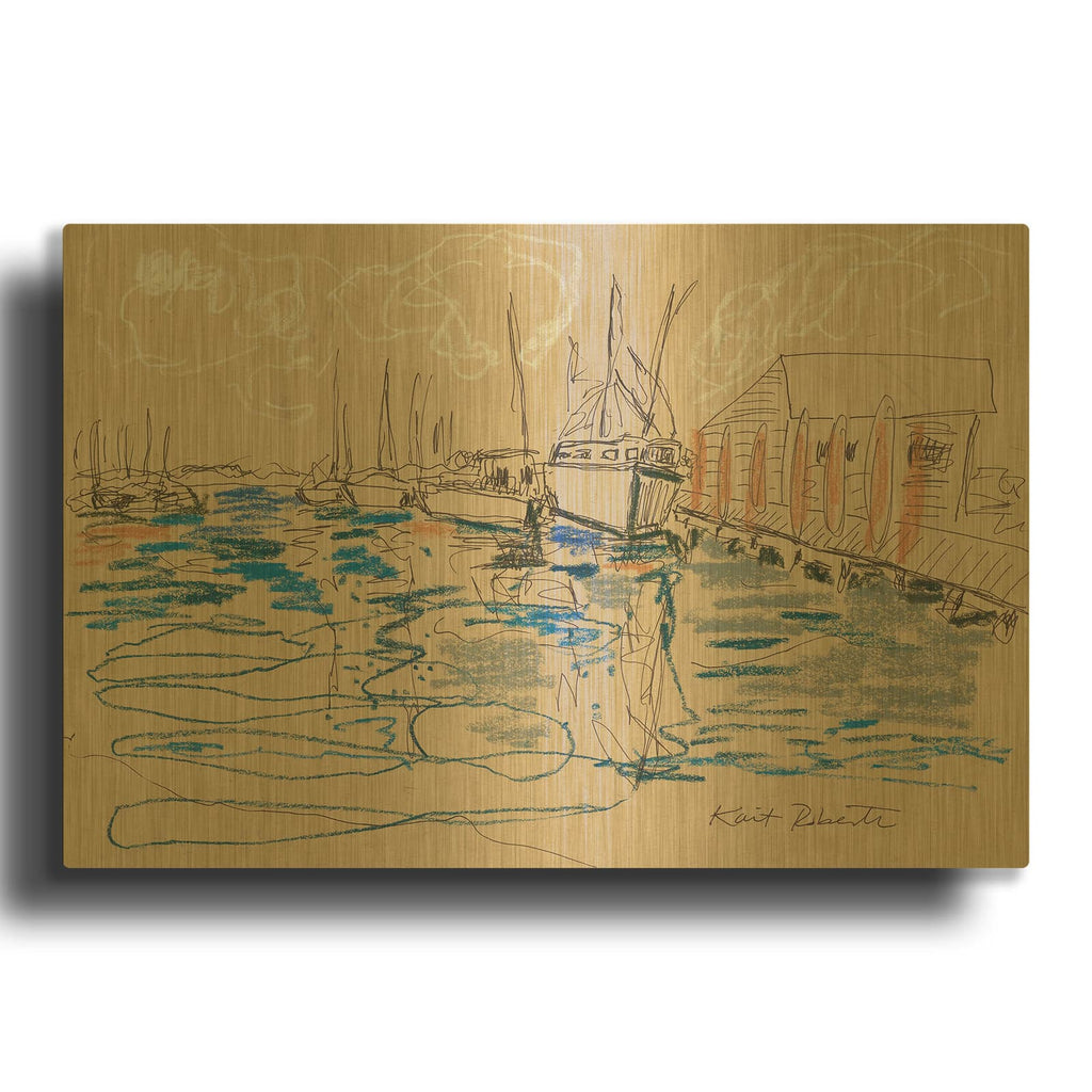 'Harraseeket Lunch and Lobster Co.' By Kait Roberts Gold Metal Wall Art