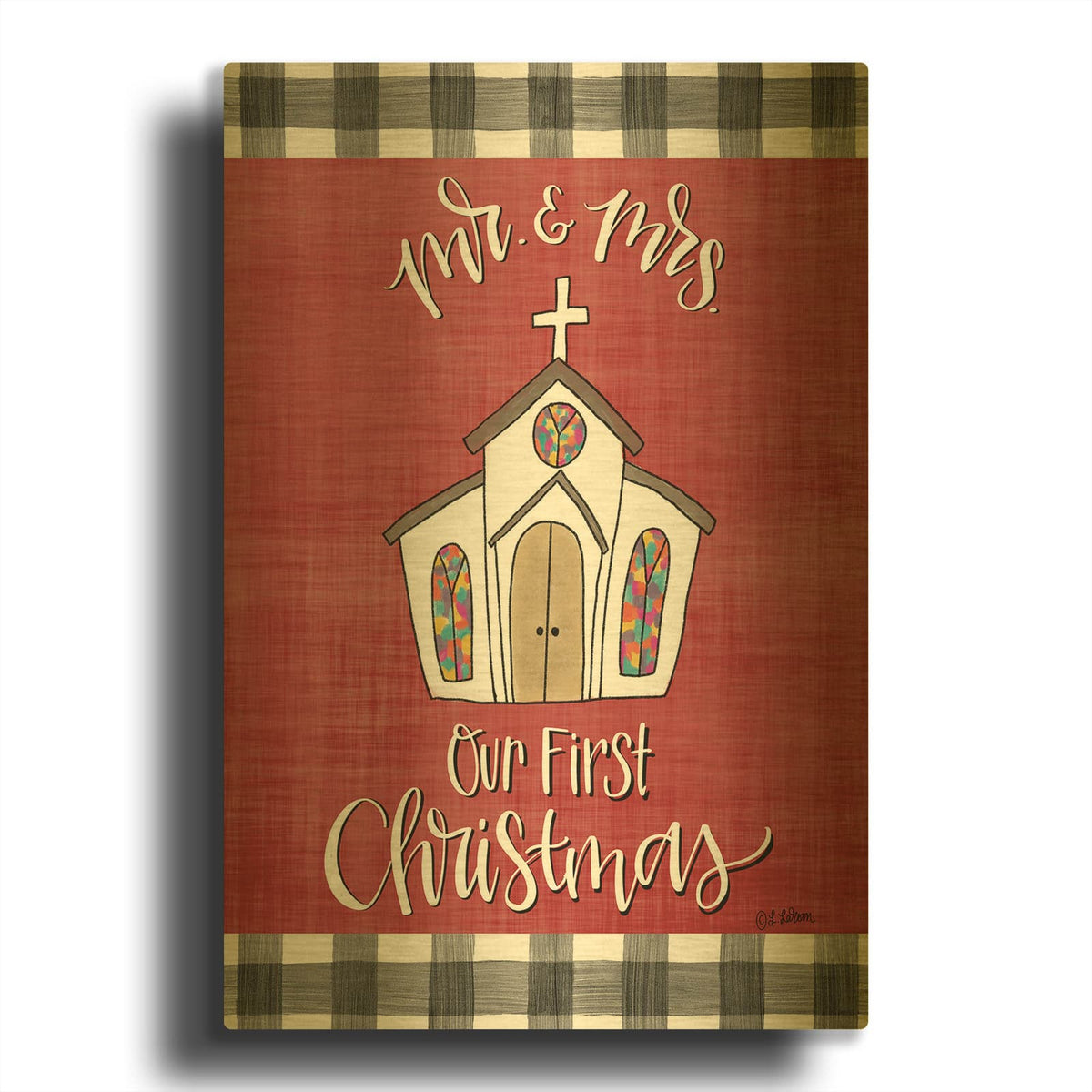 'Mr & Mrs Christmas' By Lisa Larson Gold Metal Wall Art