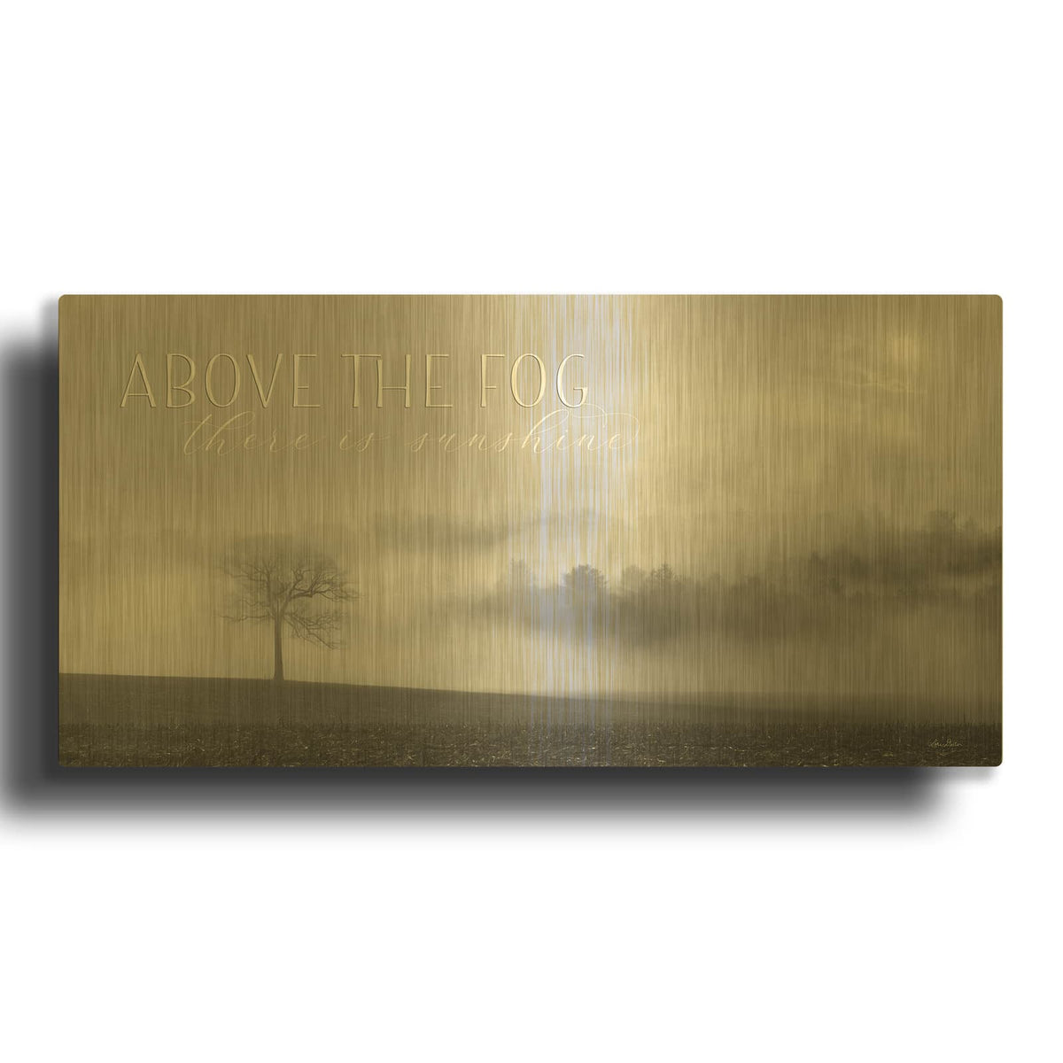 'Above the Fog' By Lori Deiter Gold Metal Wall Art