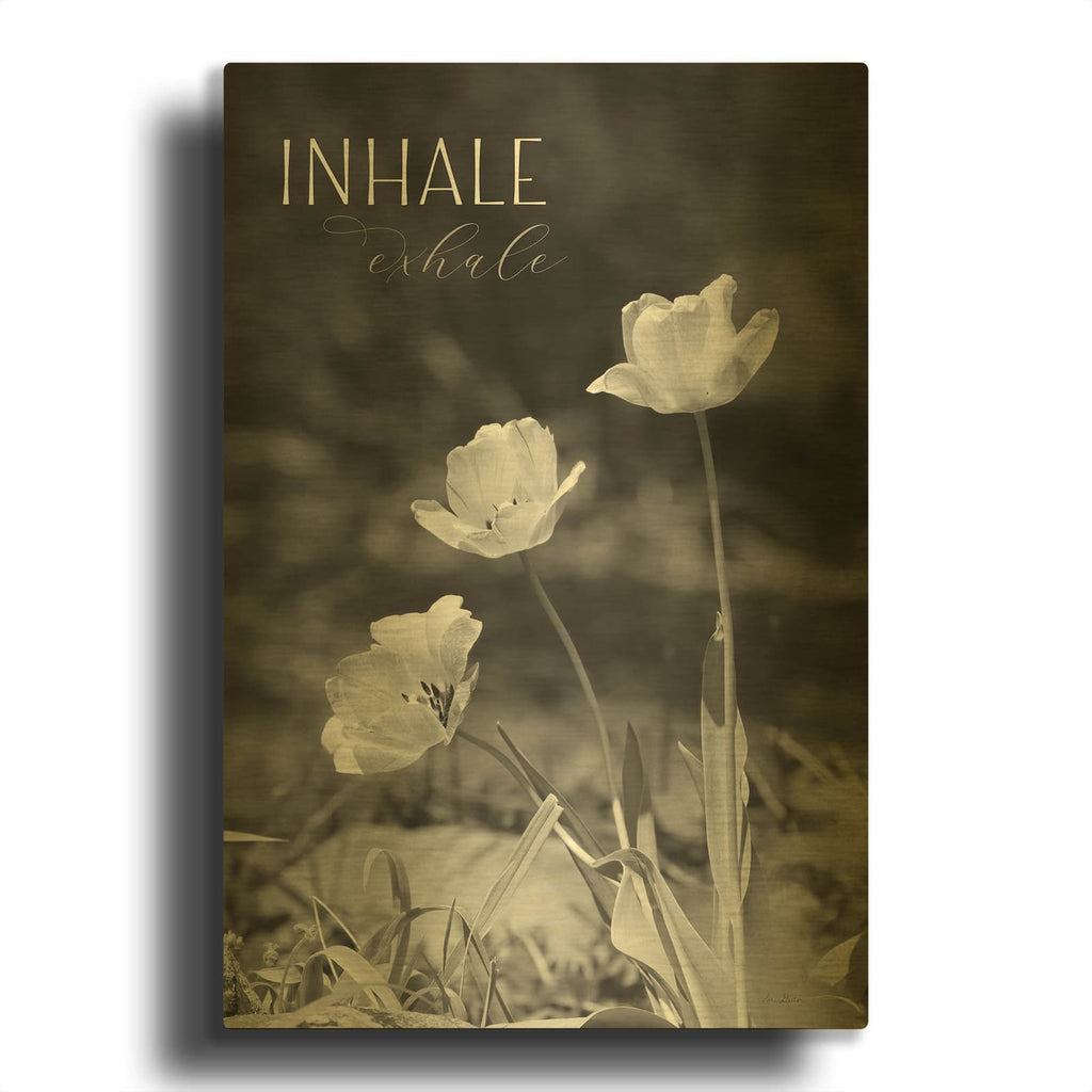'Inhale, Exhale' By Lori Deiter Gold Metal Wall Art