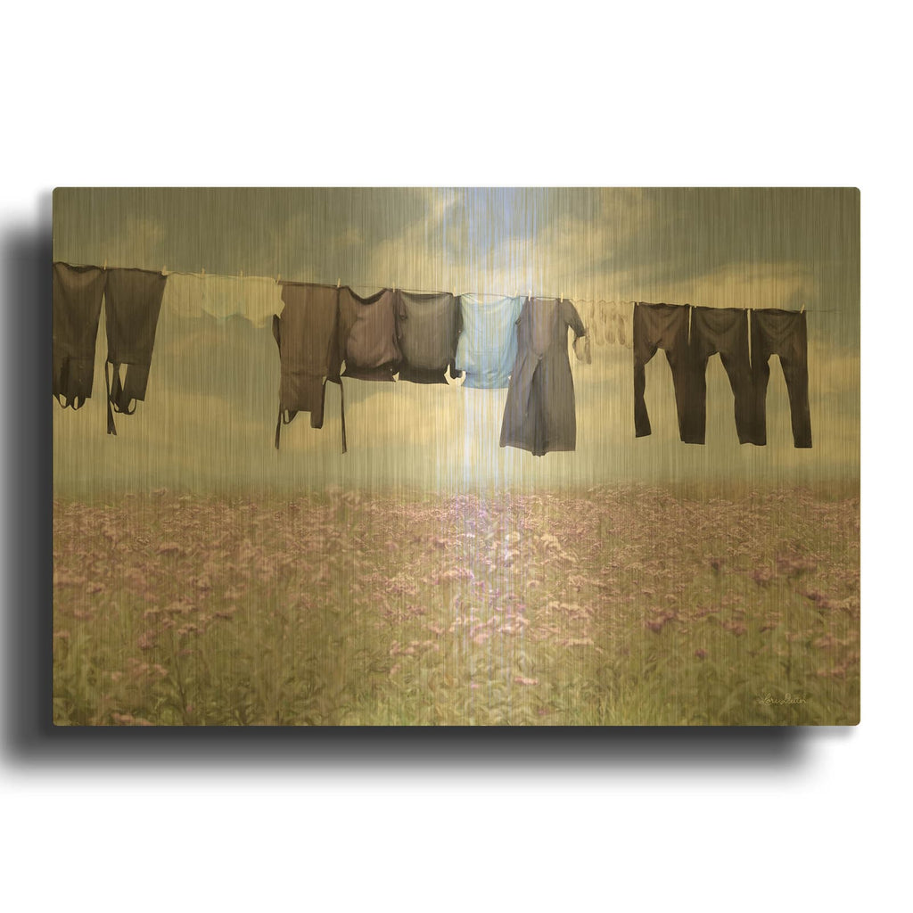 'Laundry Day 2' By Lori Deiter Gold Metal Wall Art