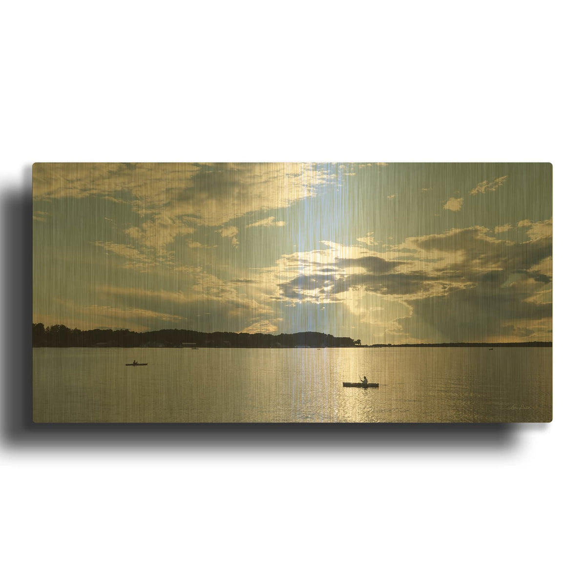 'The River is Calling' By Lori Deiter Gold Metal Wall Art