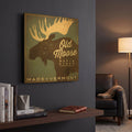 'Old Moose Maple Syrup Made in Vermont' By Ryan Fowler Gold Metal Wall Art