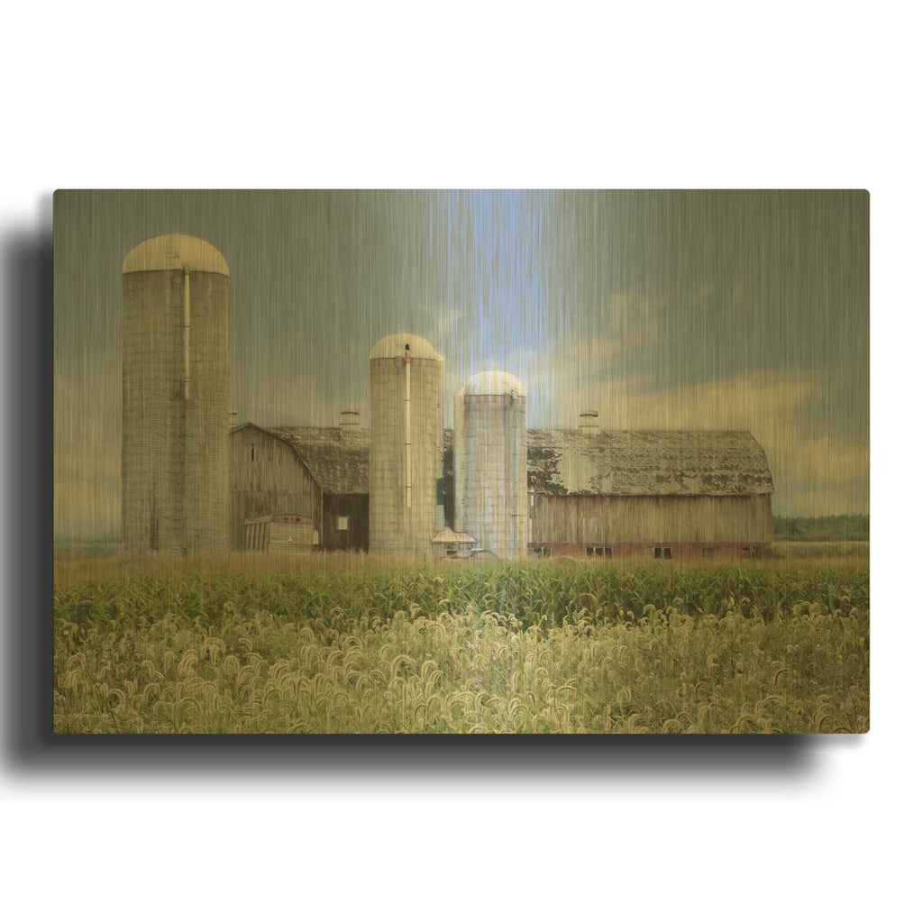 'Long Point Barn' By Lori Deiter Gold Metal Wall Art