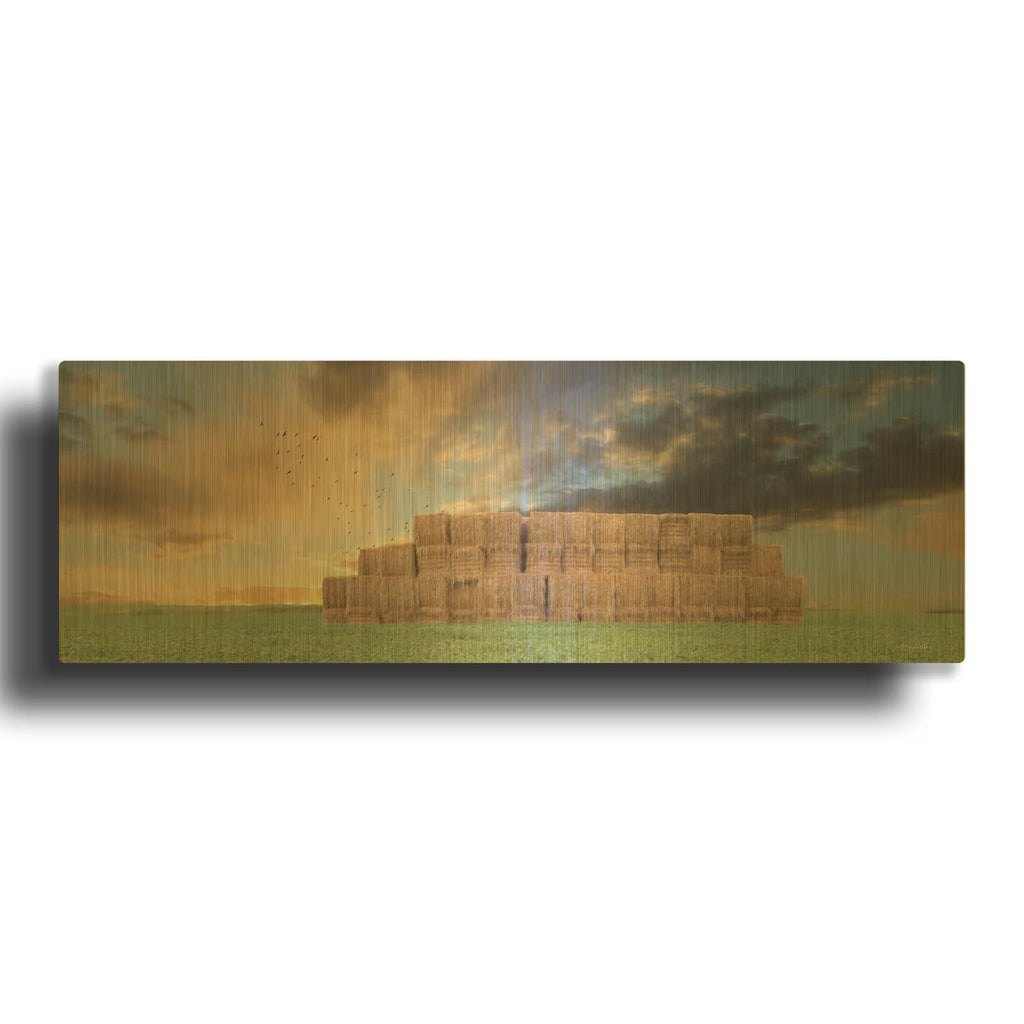 'Haystack Harvest' By Lori Deiter Gold Metal Wall Art