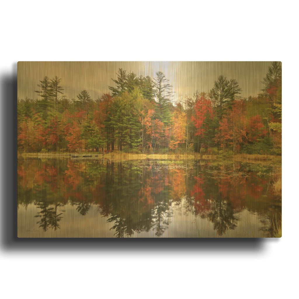 'Adirondacks Foliage' By Lori Deiter Gold Metal Wall Art