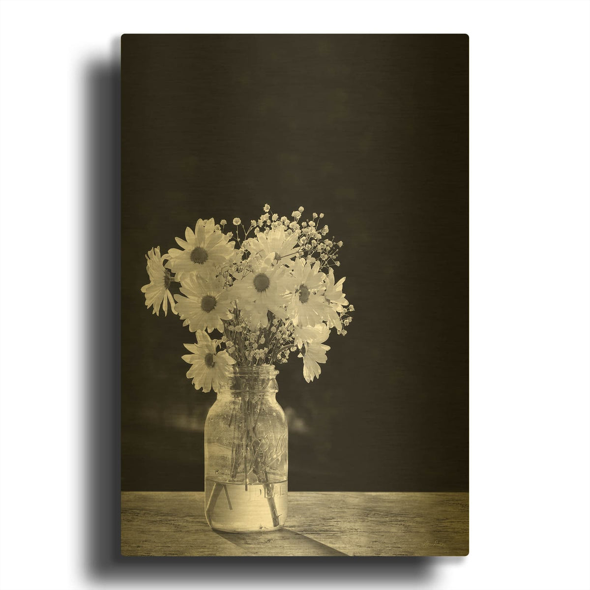 'Dainty Daisies' By Lori Deiter Gold Metal Wall Art