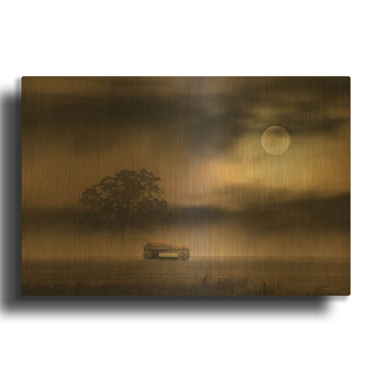 'The Spooky Old Oak Tree' By Lori Deiter Gold Metal Wall Art