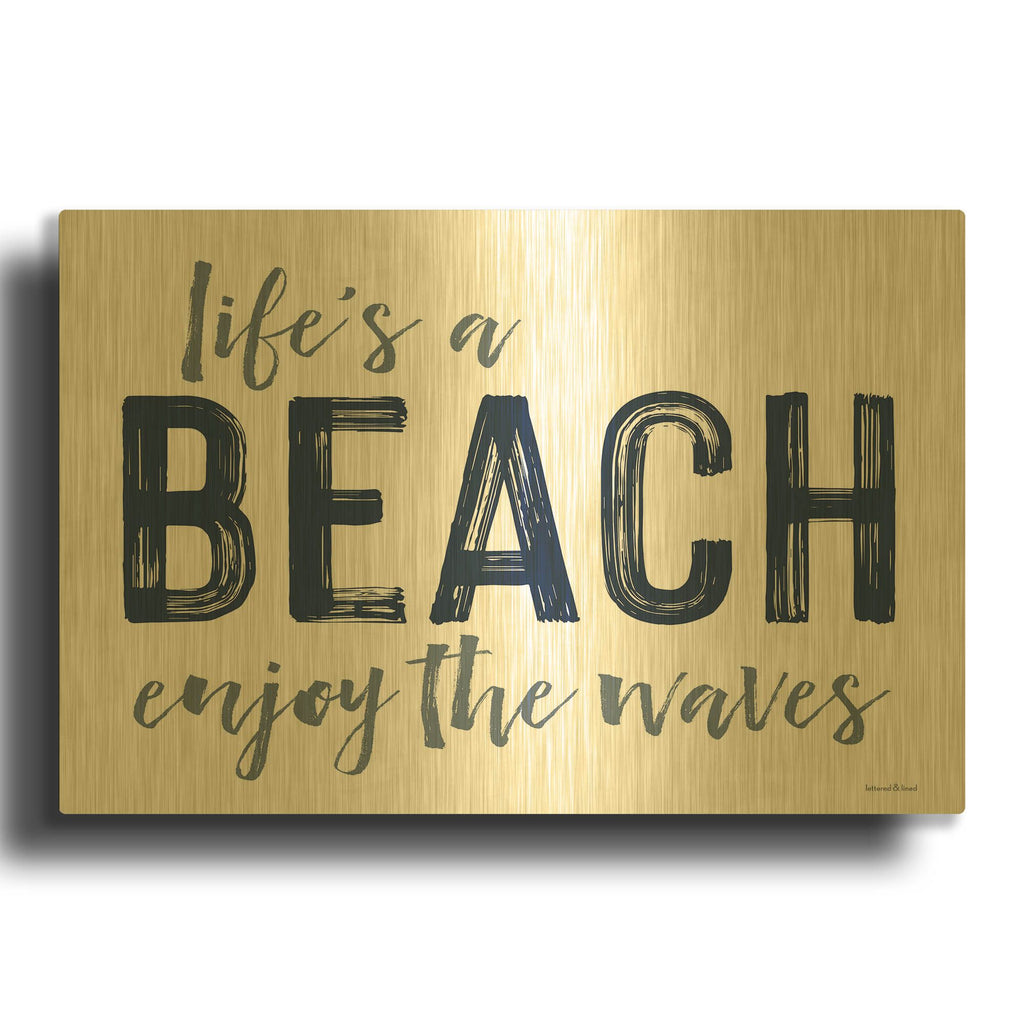 'Life' By Lettered Gold Metal Wall Art