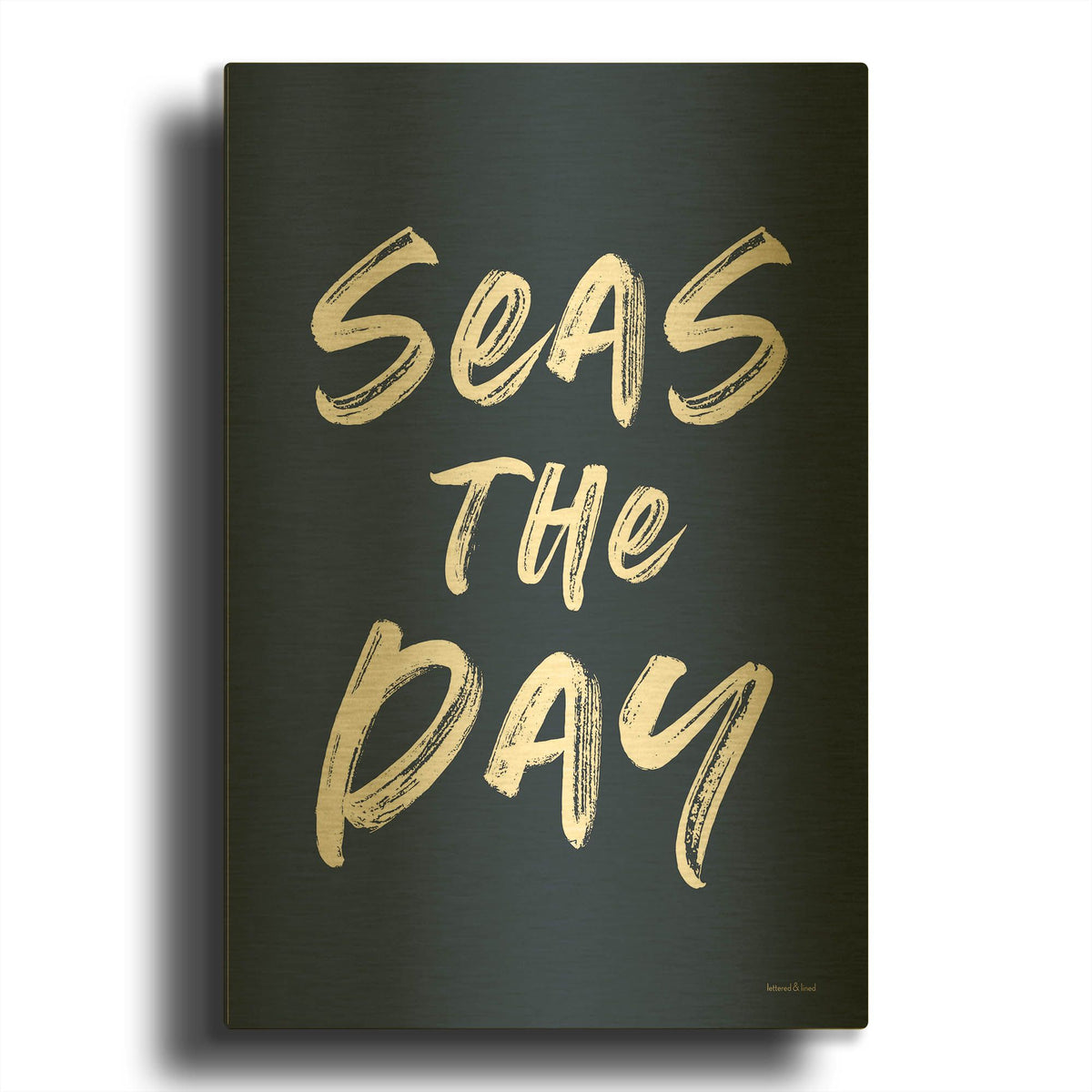 'Seas the Day Navy' By Lettered Gold Metal Wall Art
