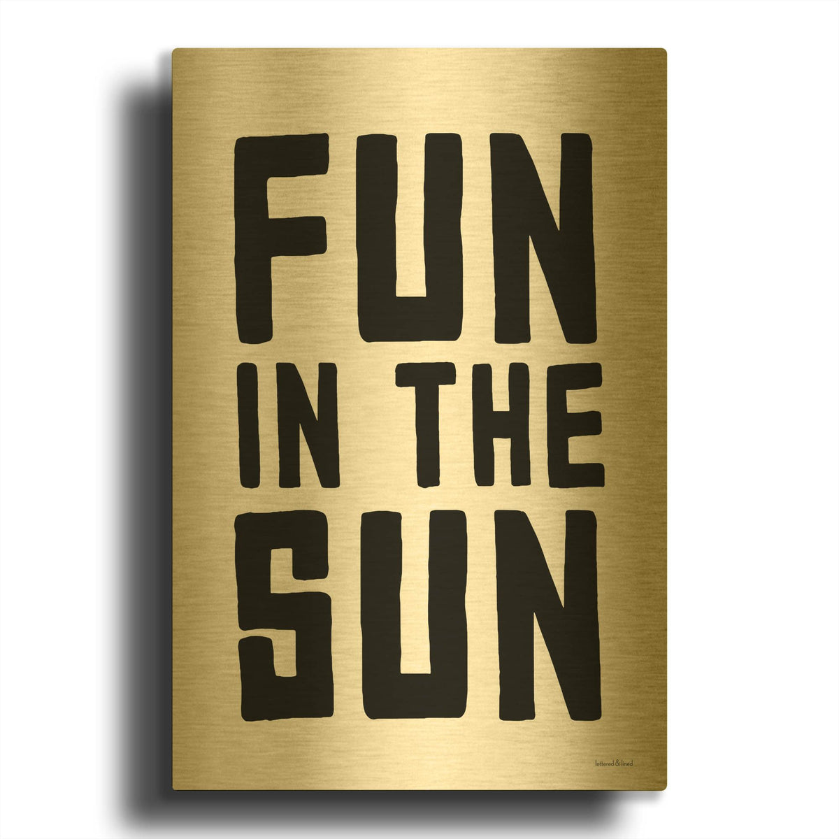 'Fun in the Sun Black and White' By Lettered Gold Metal Wall Art