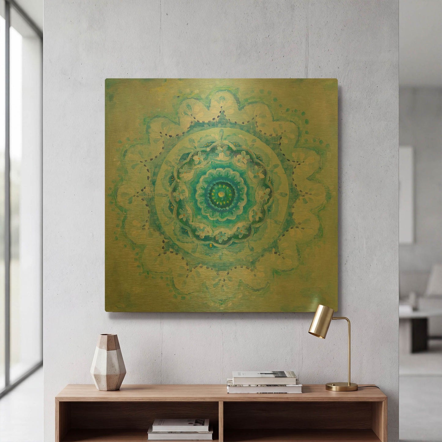 'Coastal Mandala' By Danhui Nai Gold Metal Wall Art