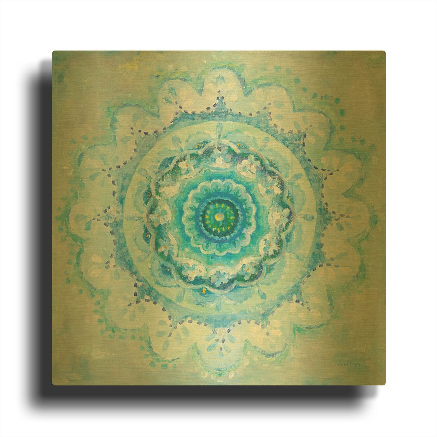 'Coastal Mandala' By Danhui Nai Gold Metal Wall Art
