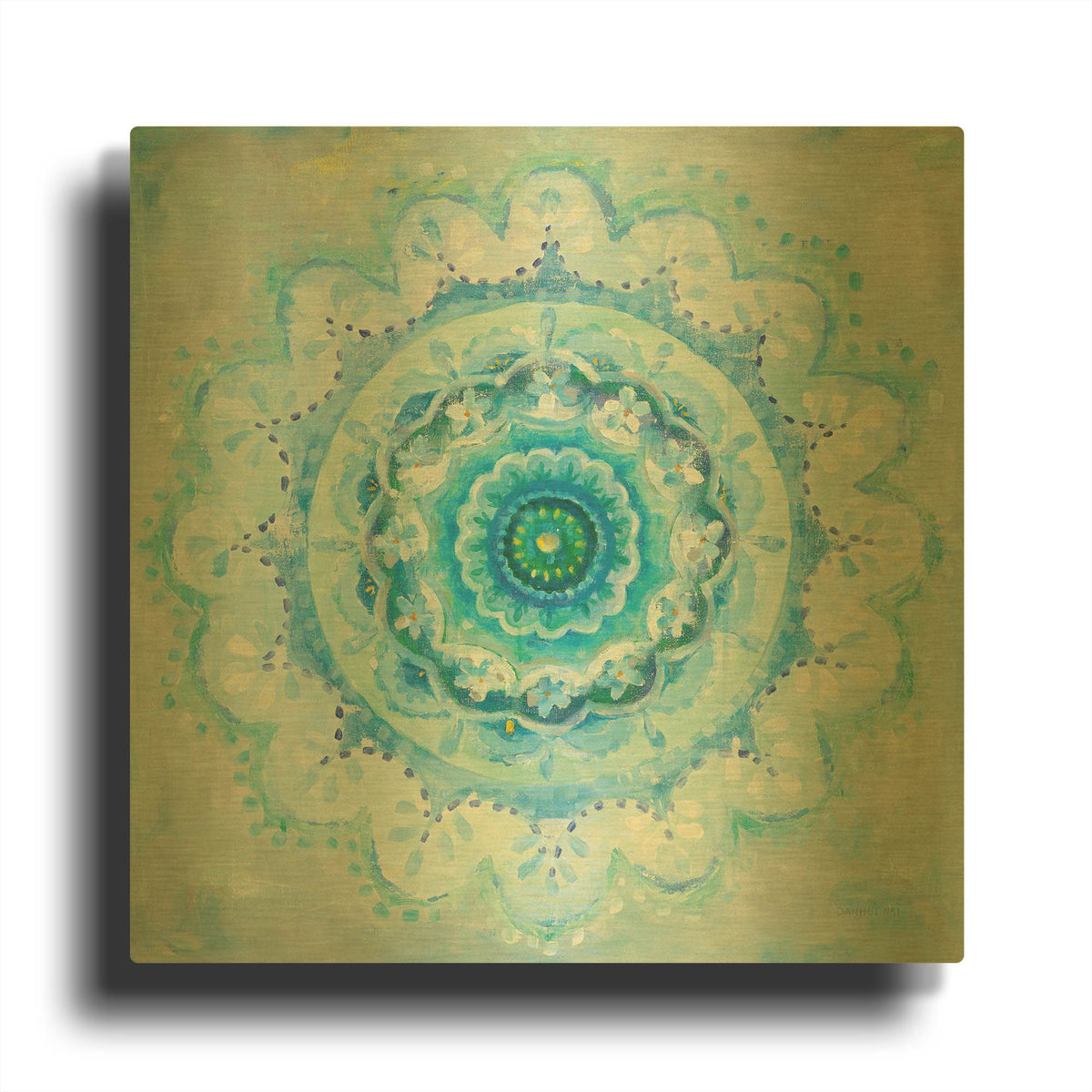 'Coastal Mandala' By Danhui Nai Gold Metal Wall Art