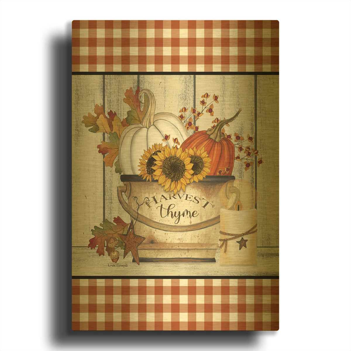'Harvest Thyme' By Linda Spivey Gold Metal Wall Art