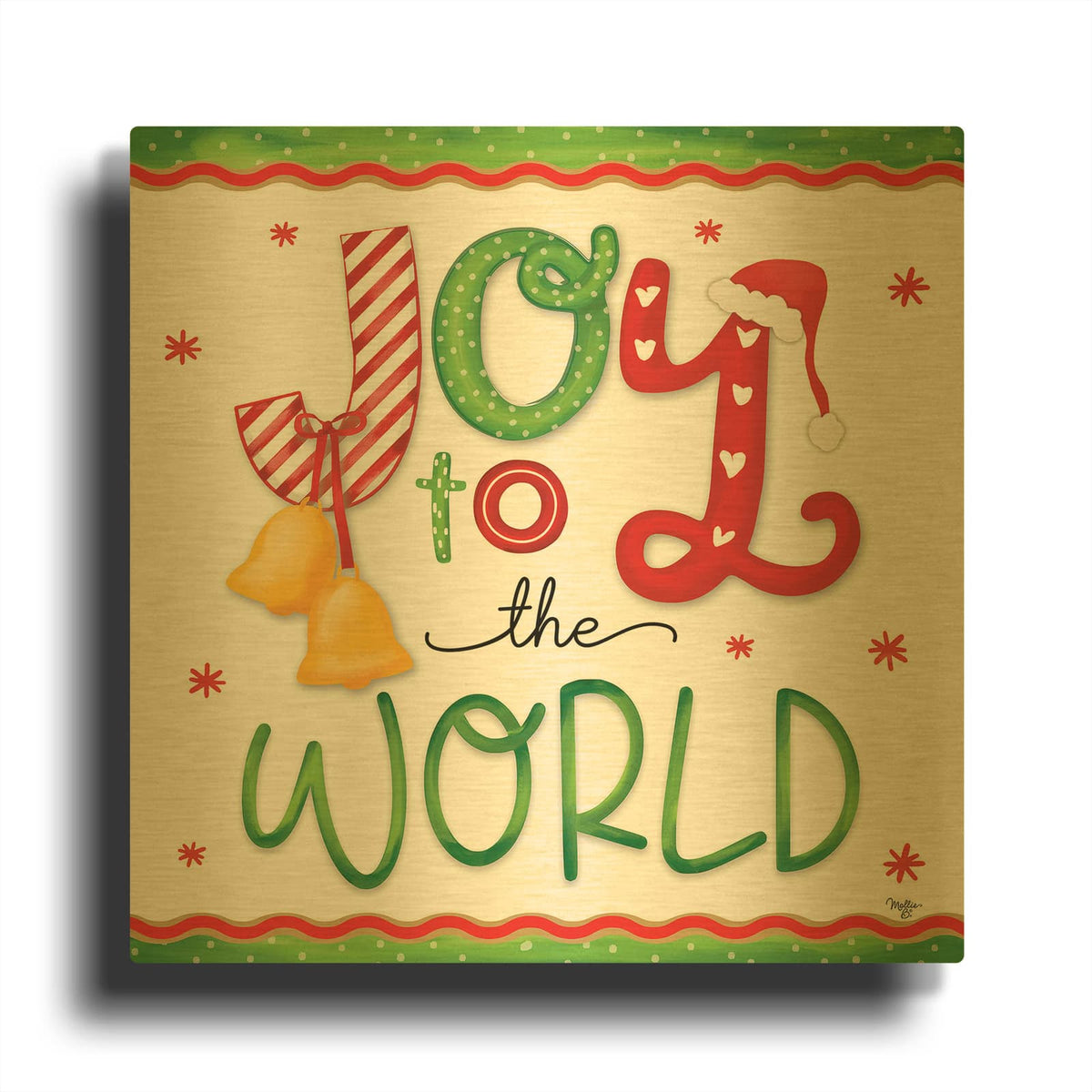 'Joy' By Mollie B Art Gold Metal Wall Art