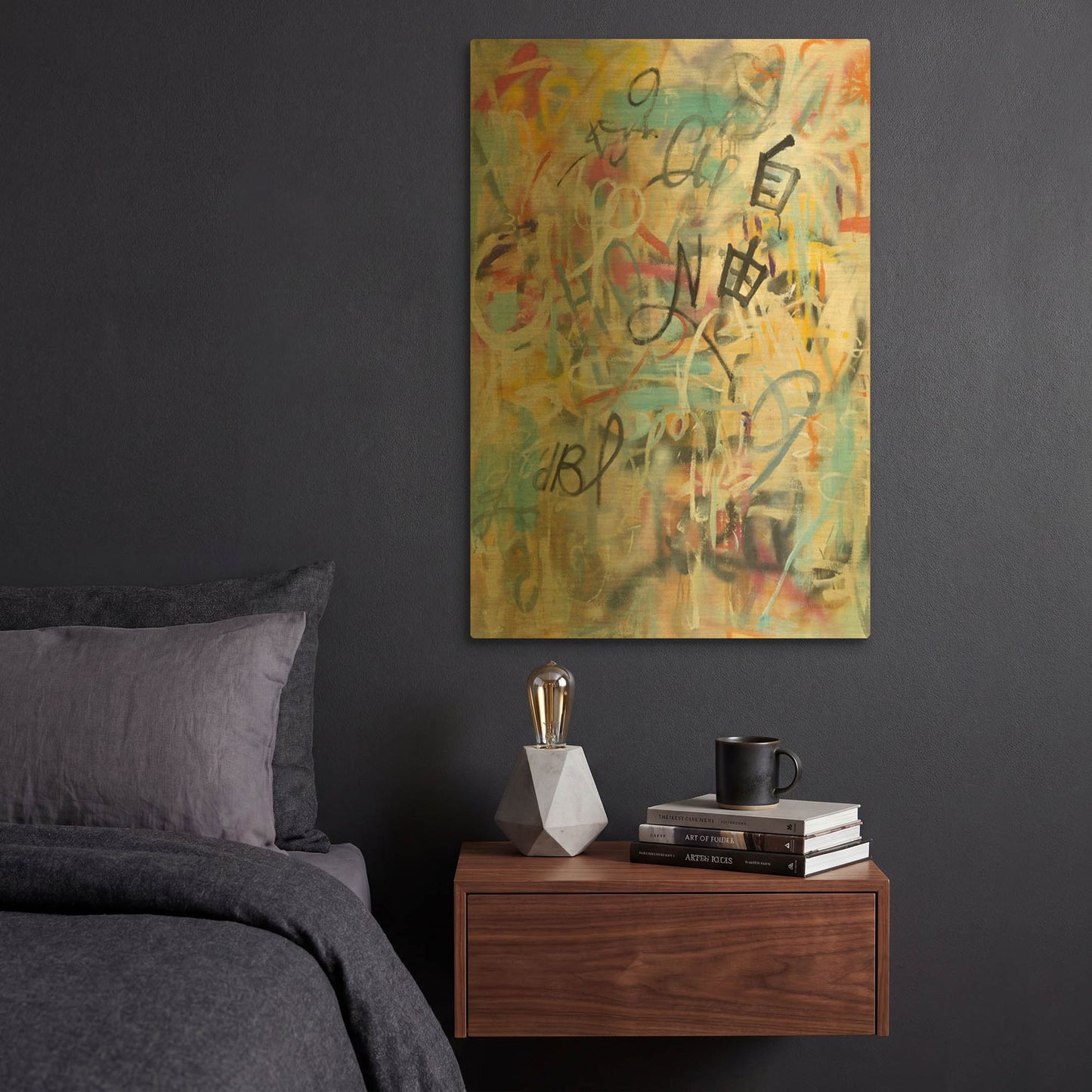 'Graffiti Freedom' By Danhui Nai Gold Metal Wall Art