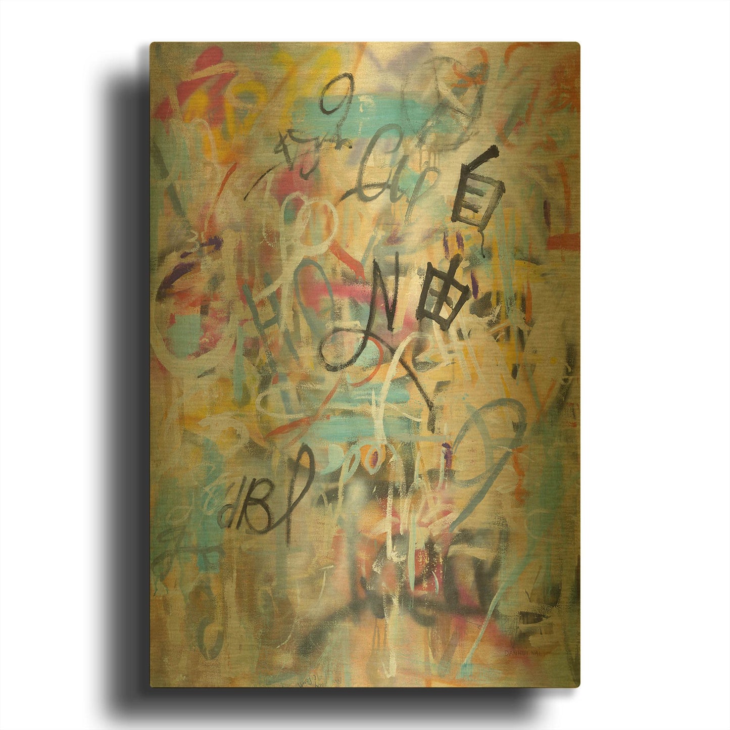 'Graffiti Freedom' By Danhui Nai Gold Metal Wall Art