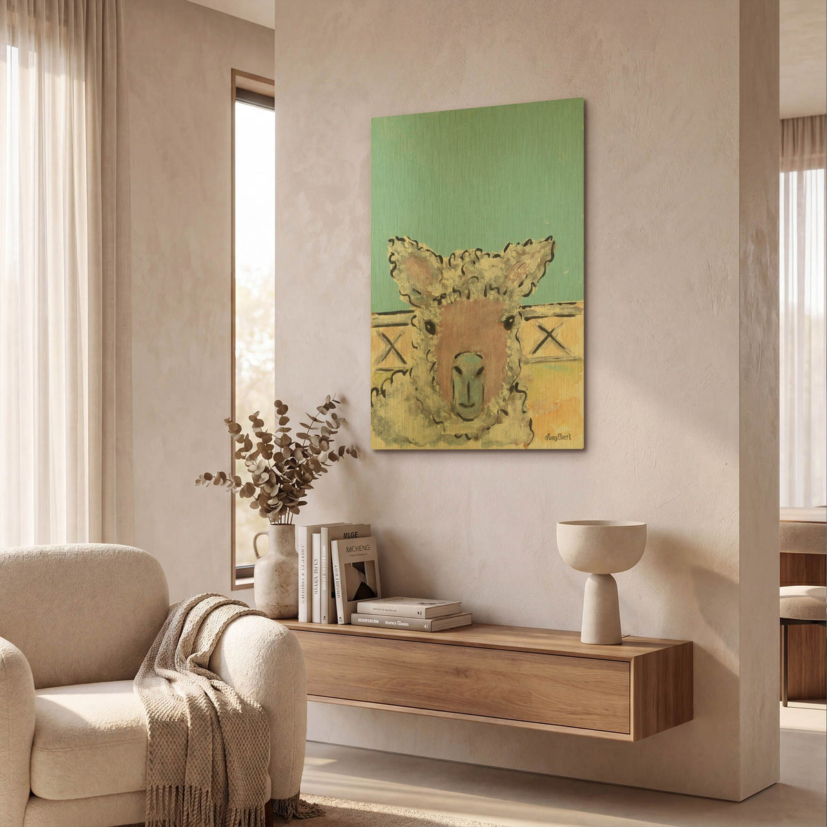 'Baa Baa' By Roey Ebert Gold Metal Wall Art