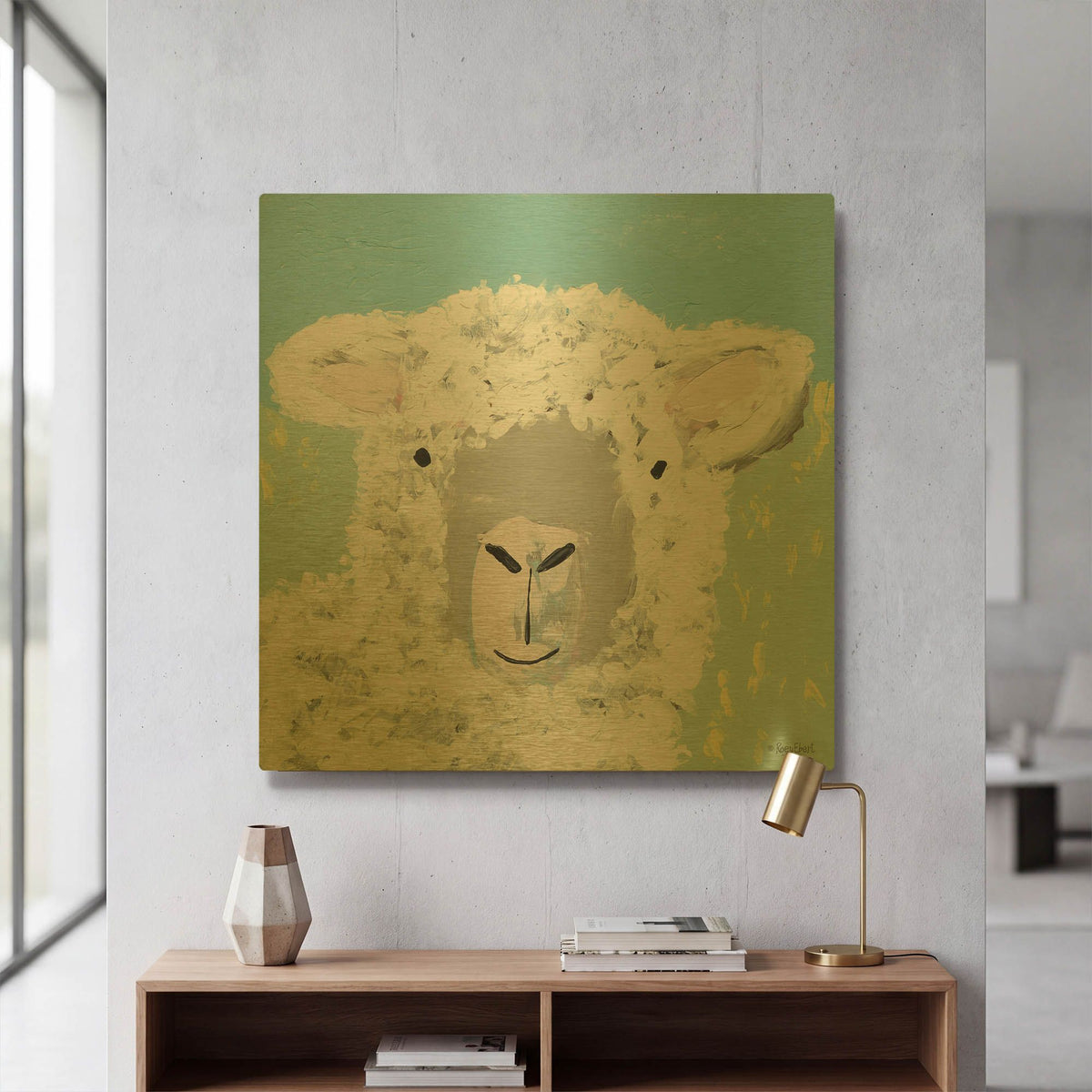'Baa' By Roey Ebert Gold Metal Wall Art