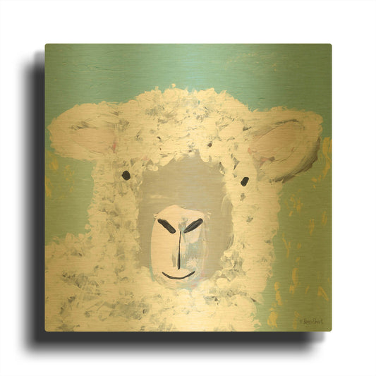 'Baa' By Roey Ebert Gold Metal Wall Art