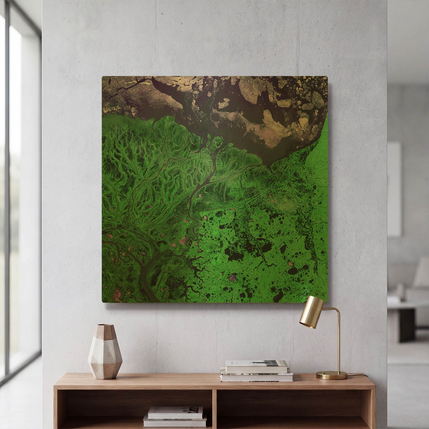 'Earth As Art Yukon Delta' By NASA Earth As Art Gold Metal Wall Art
