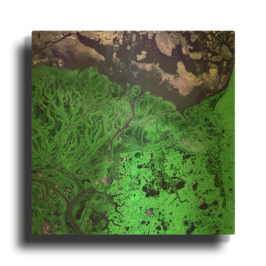'Earth As Art Yukon Delta' By NASA Earth As Art Gold Metal Wall Art