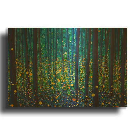 'Fireflies' By DB Waterman Gold Metal Wall Art