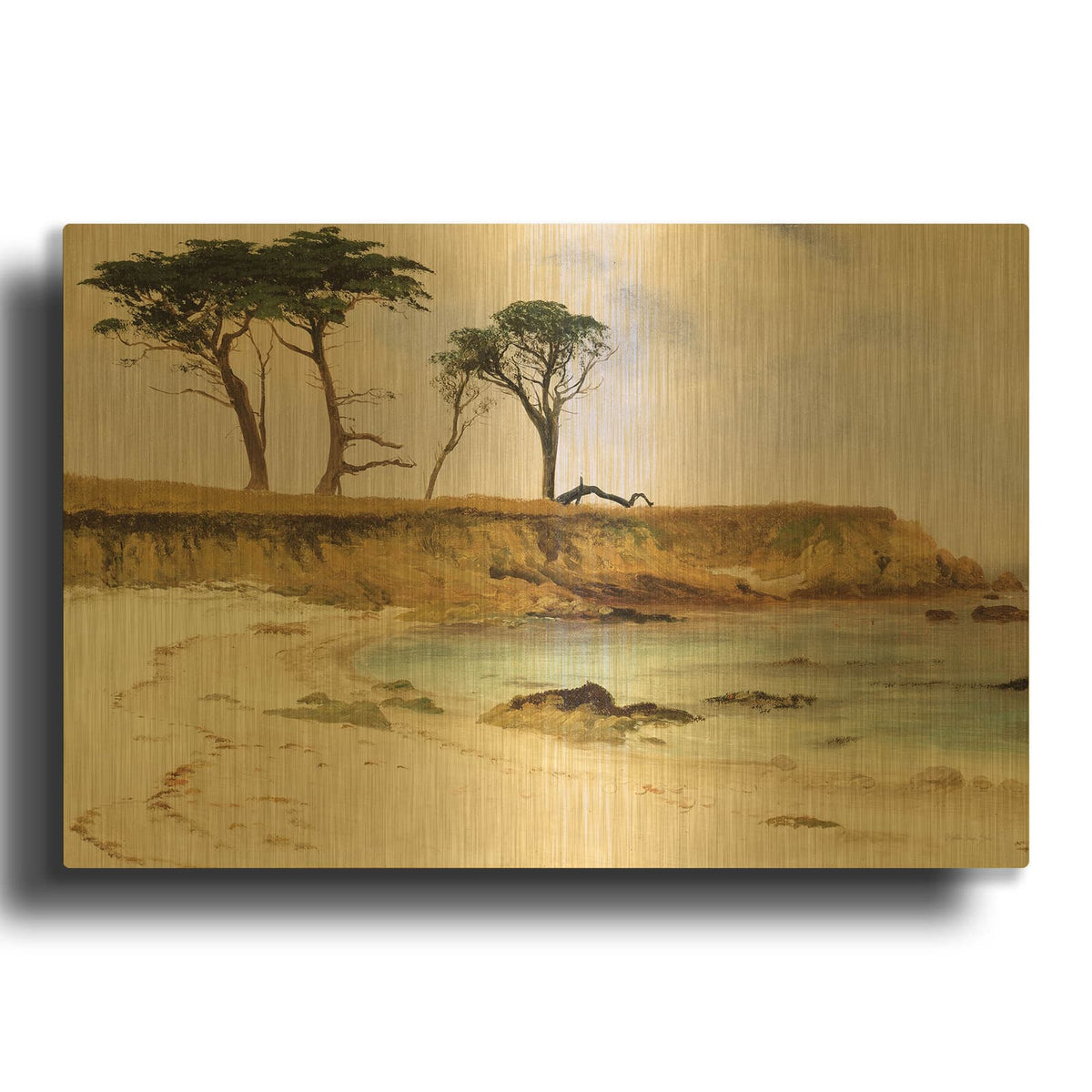 'Along the Coast' By Stellar Design Studio Gold Metal Wall Art