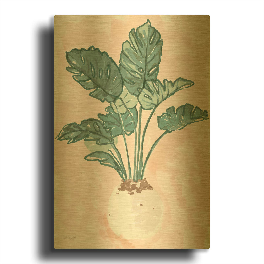 'Pink Palms 1' By Stellar Design Studio Gold Metal Wall Art