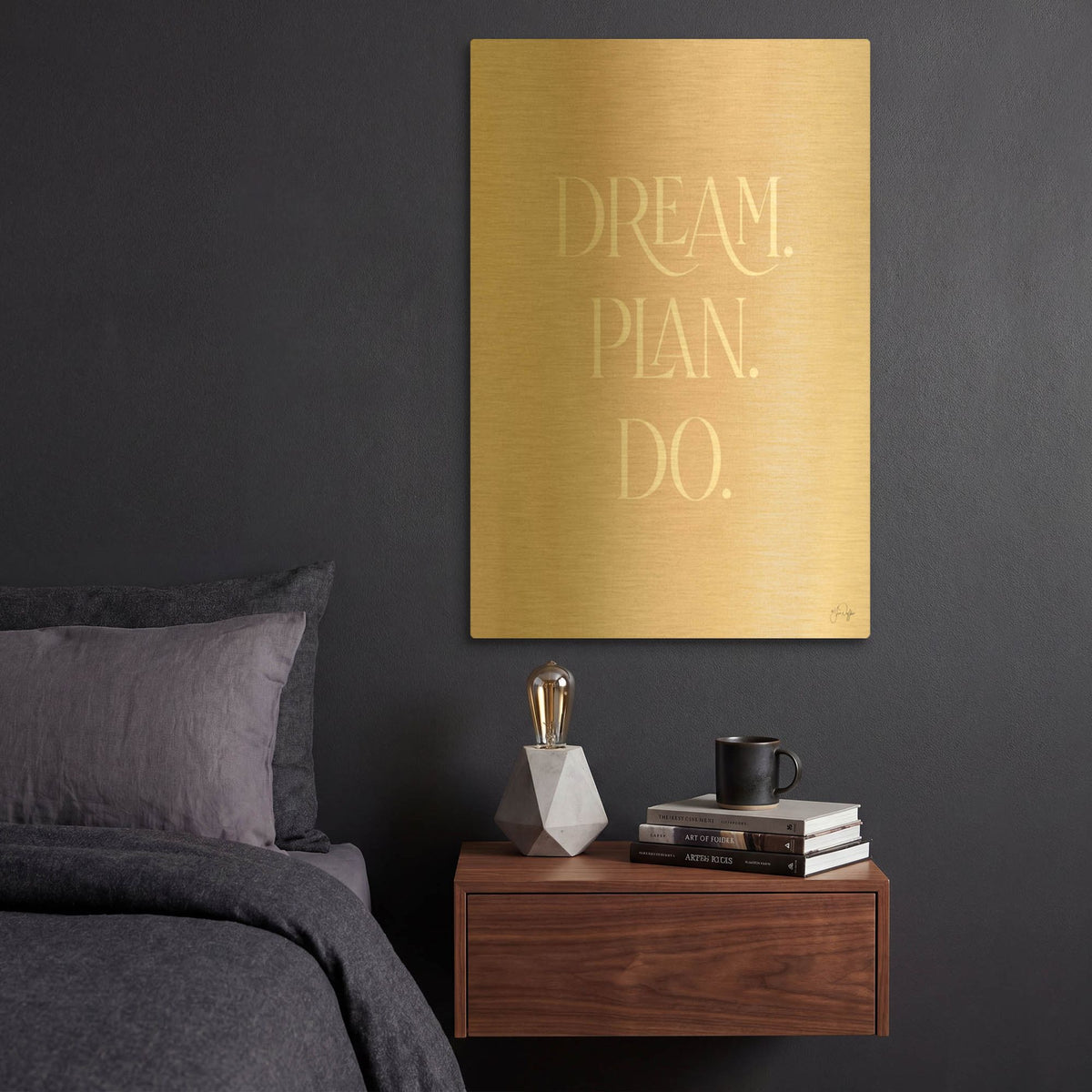 'Dream - Plan - Do' By Yass Naffas Designs Gold Metal Wall Art