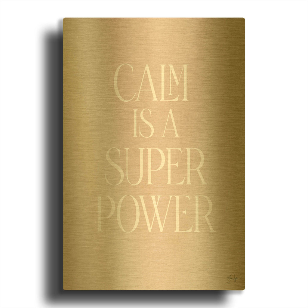 'Calm is a Super Power' By Yass Naffas Designs Gold Metal Wall Art
