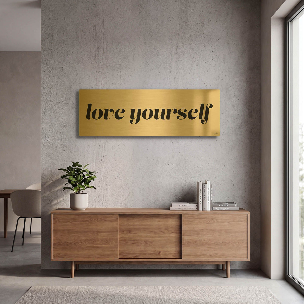 'Love Yourself' By Yass Naffas Designs Gold Metal Wall Art